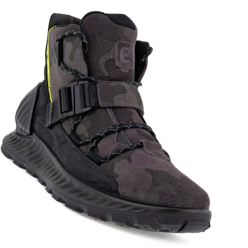 Men's Ecco Exostrike Gtx Buckle Boots Grey / Black | USA 437KOR